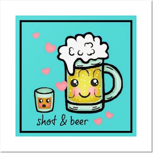 kawaii Shot & Beer Posters and Art